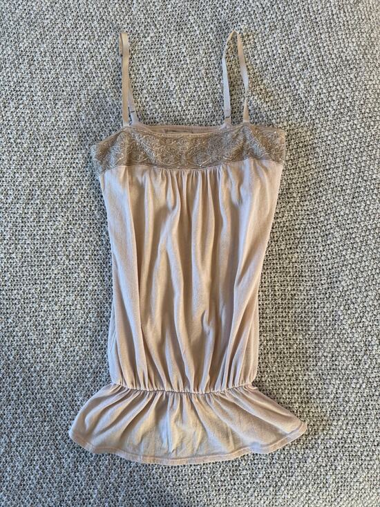 Abercrombie & Fitch Tops - Vintage Y2K Abercrombie and Fitch Light Pink Babydoll embellished tank top